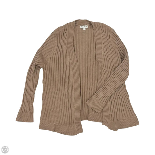 Sweater Cardigan By Ava & Viv In Brown, Size: 1x