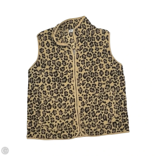 Vest Fleece By Clothes Mentor In Leopard Print, Size: L