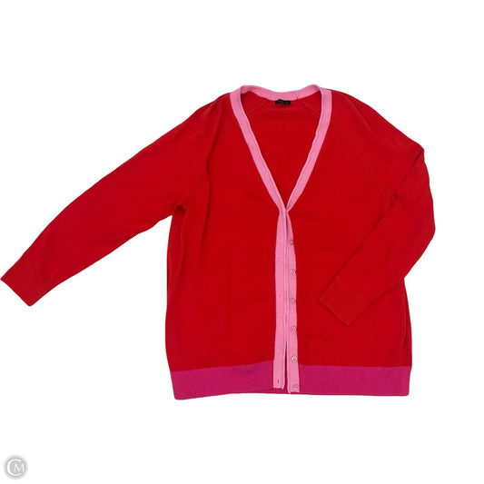 Cardigan By Talbots In Pink & Red, Size: Xl