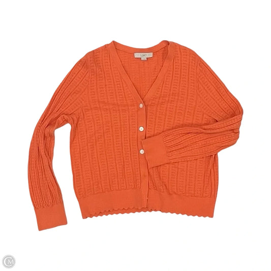 Cardigan By Loft In Orange, Size: Xl