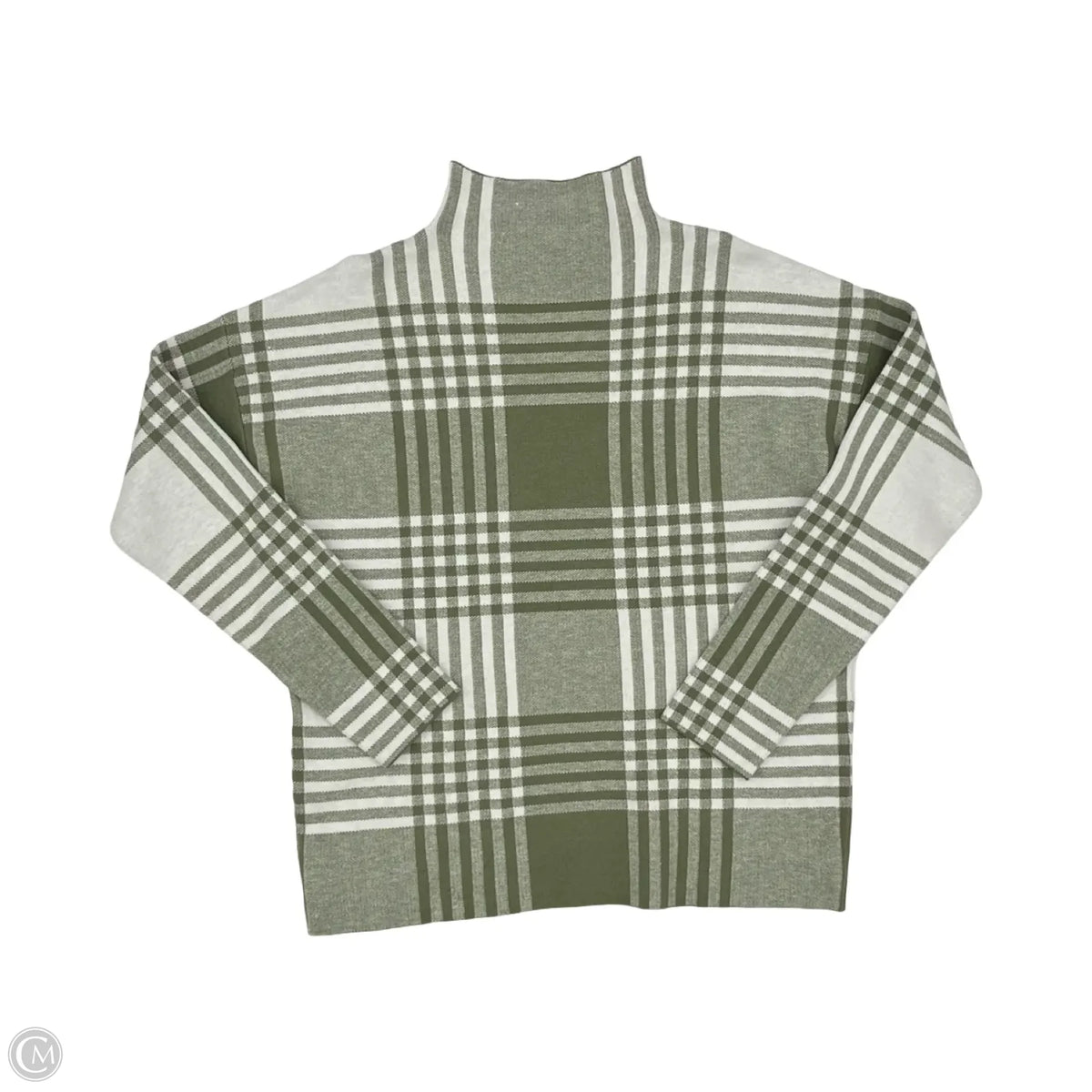 Sweater By Max Studio In Green & White, Size: M