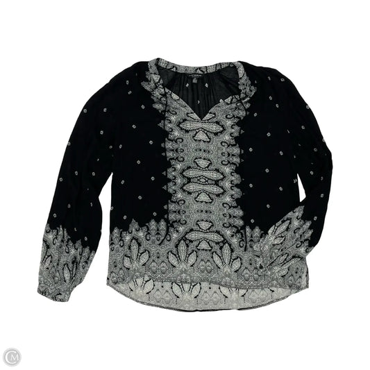 Blouse Long Sleeve By Lucky Brand In Black & White, Size: S