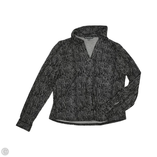 Blouse Long Sleeve By Adrianna Papell In Black & Cream, Size: M