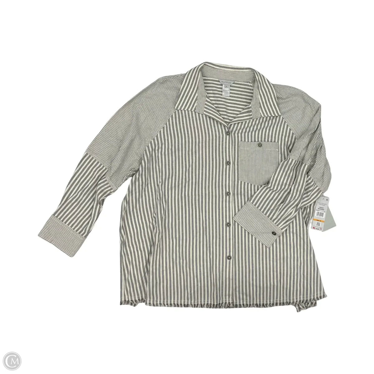Blouse Long Sleeve By Multiples In Striped Pattern, Size: 3x
