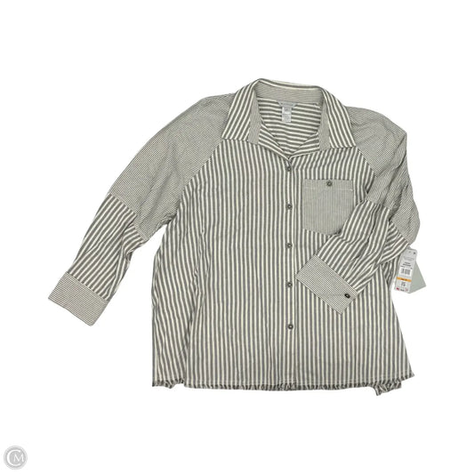 Blouse Long Sleeve By Multiples In Striped Pattern, Size: 3x