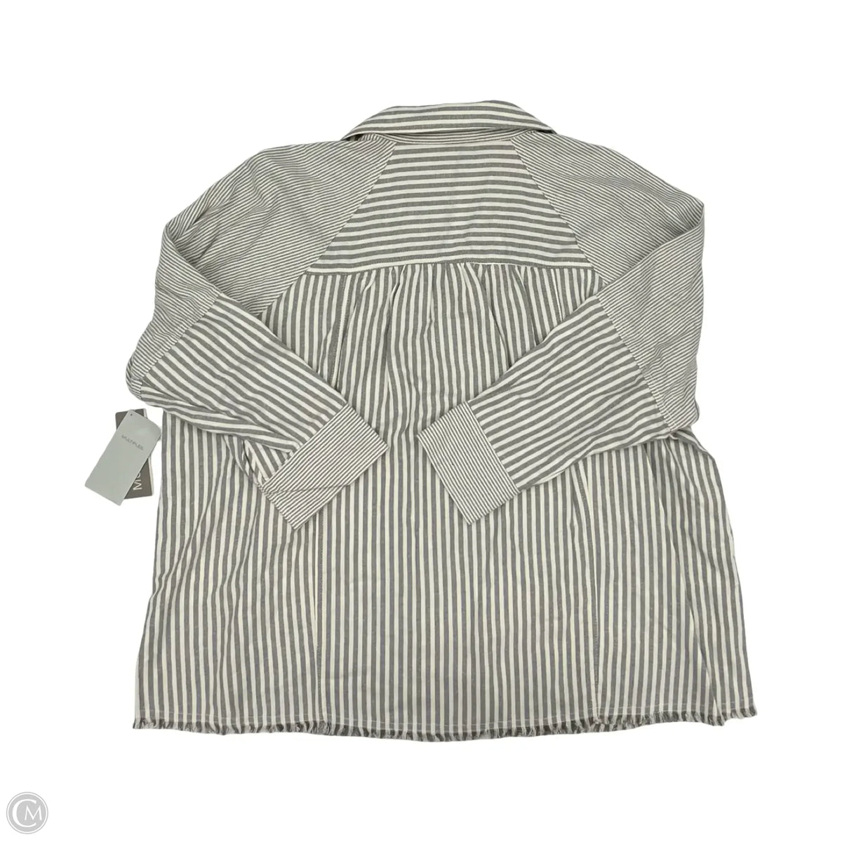 Blouse Long Sleeve By Multiples In Striped Pattern, Size: 3x