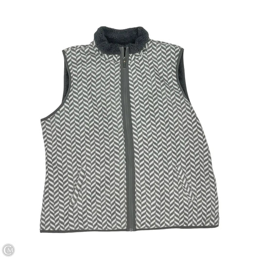 Vest Fleece By Karen Scott In Grey & White, Size: Xxl