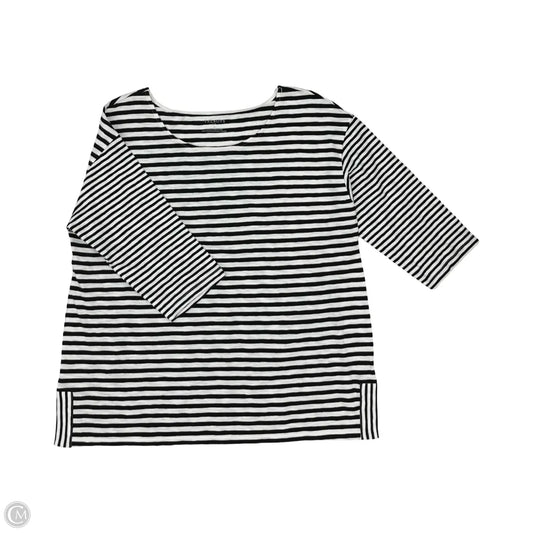 Top Long Sleeve By Talbots In Black & Cream, Size: 1x