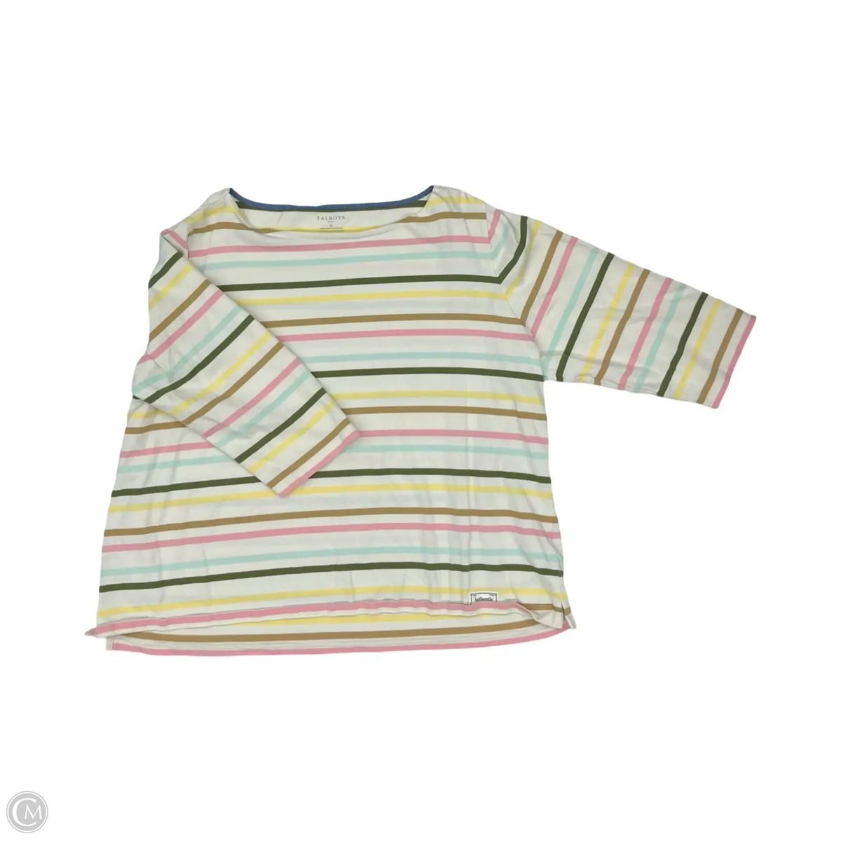 Top 3/4 Sleeve By Talbots In Striped Pattern, Size: 3x