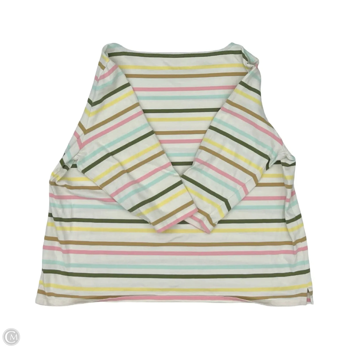 Top 3/4 Sleeve By Talbots In Striped Pattern, Size: 3x