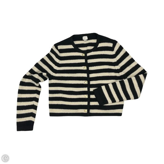 Sweater Cardigan By A New Day In Black & Cream, Size: M