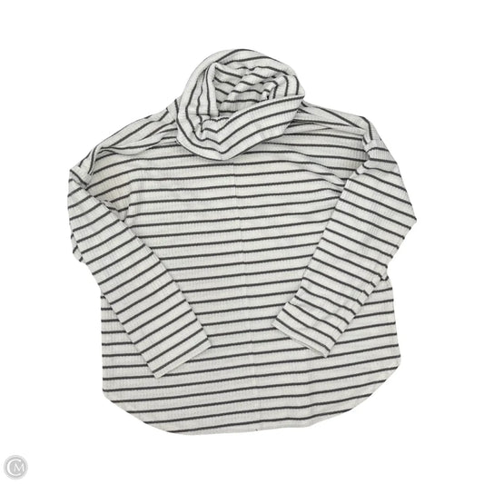 Top Long Sleeve By Loft In Grey & White, Size: Xl
