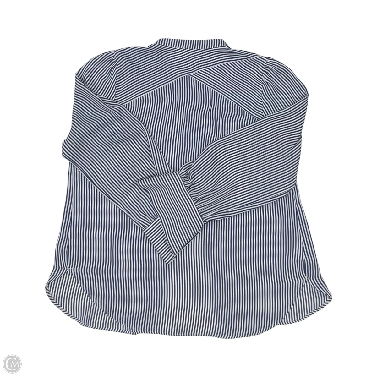 Blouse Long Sleeve By Loft In Striped Pattern, Size: M