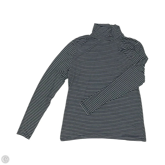 Top Long Sleeve By Abercrombie And Fitch In Blue & Cream, Size: Xl