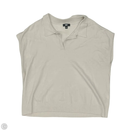 Sweater Short Sleeve By Dkny In Tan, Size: Xxl