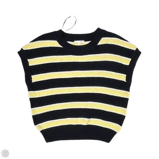 Sweater Short Sleeve By Moon And Madison In Blue & Yellow, Size: M