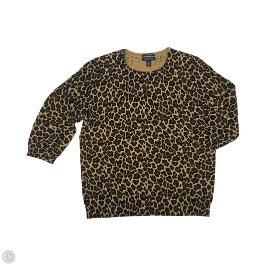 Sweater By Lands End In Leopard Print, Size: L