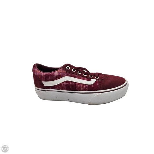 Shoes Sneakers By Vans In Red & White, Size: 8