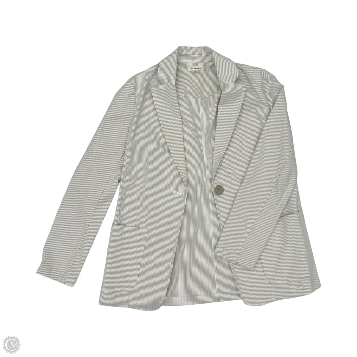 Blazer By Max Studio In Tan & White, Size: S