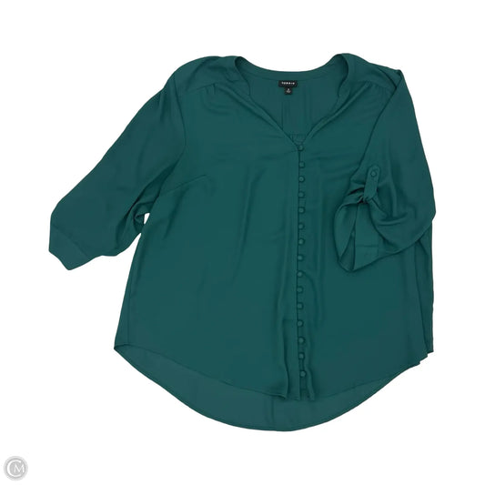 Blouse 3/4 Sleeve By Torrid In Green, Size: 2x