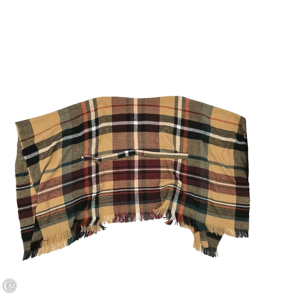 Shawl By David And Young In Plaid Pattern, Size: Os