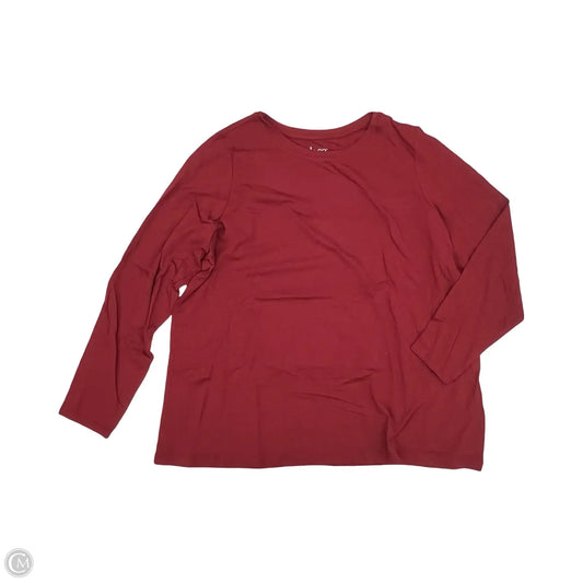 Top Long Sleeve By D&co. In Red, Size: 2x