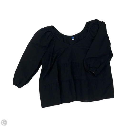 Blouse Long Sleeve By Old Navy In Black, Size: 3x