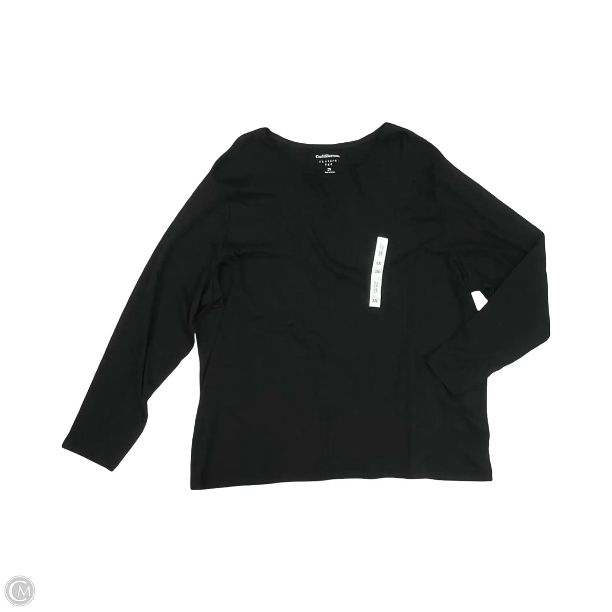 Top Long Sleeve Basic By Croft And Barrow In Black, Size: 2x