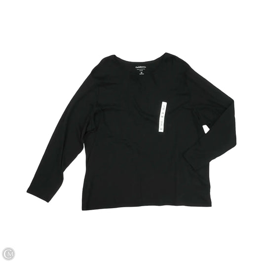 Top Long Sleeve Basic By Croft And Barrow In Black, Size: 2x
