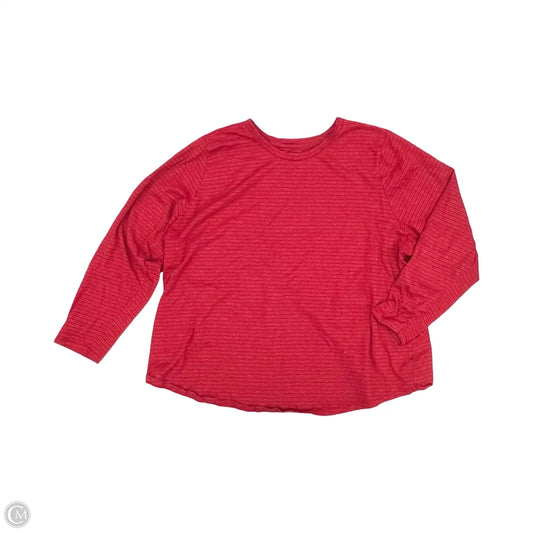 Top Long Sleeve By Sonoma In Red & Silver, Size: 2x