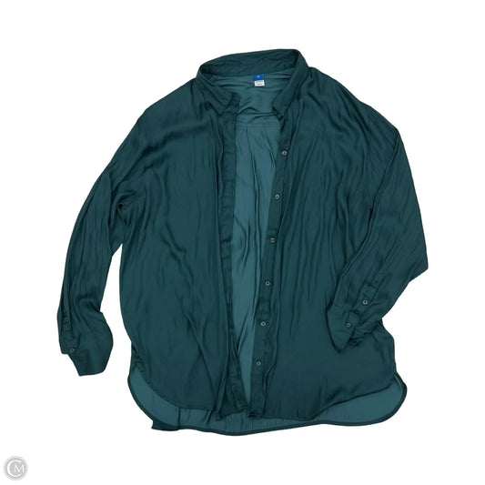 Blouse Long Sleeve By Old Navy In Green, Size: Xl