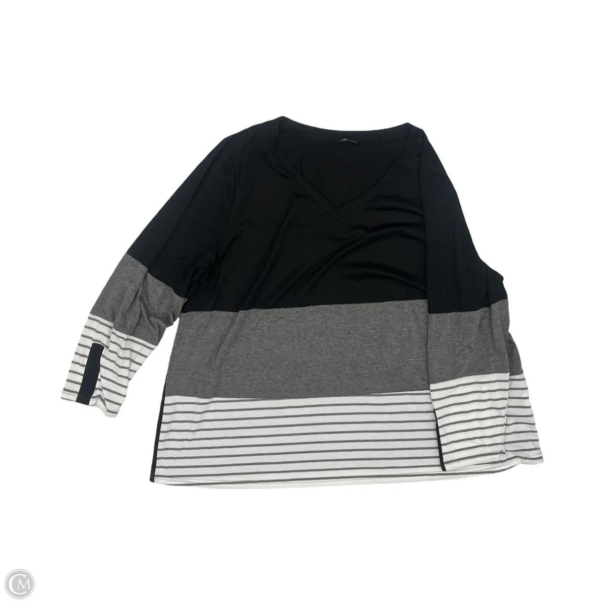 Top Long Sleeve By Bloomchic In Black & Grey, Size: 4x