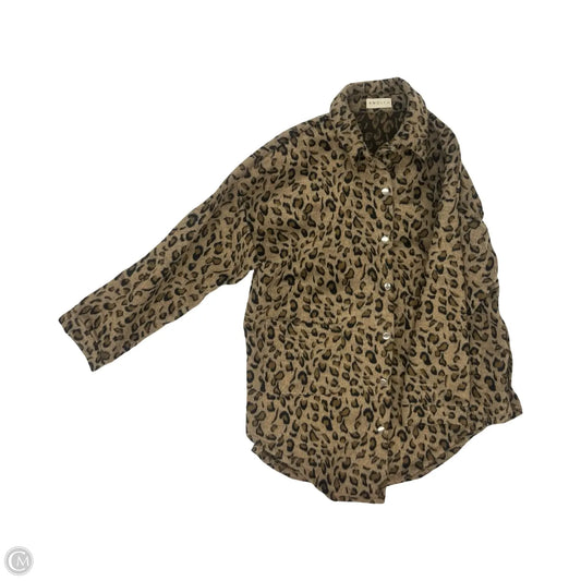 Jacket Shirt By Clothes Mentor In Leopard Print, Size: Xl
