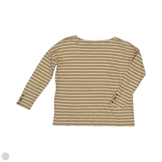 Top Long Sleeve By J. Jill In Brown & Cream, Size: M