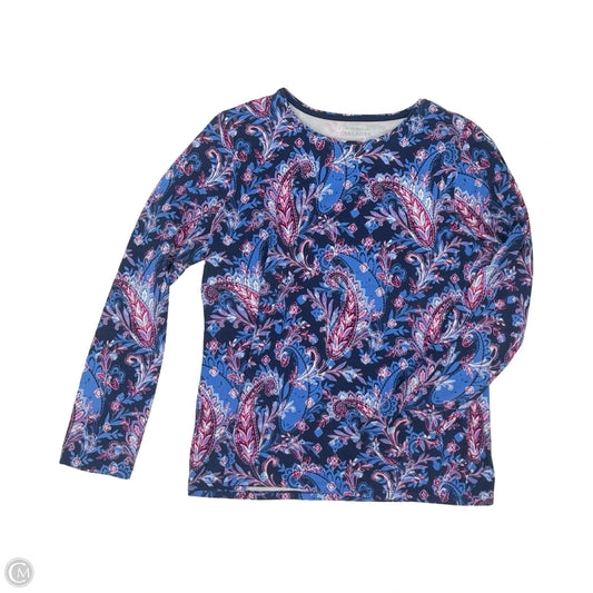Top Long Sleeve By Talbots In Blue & Pink, Size: L