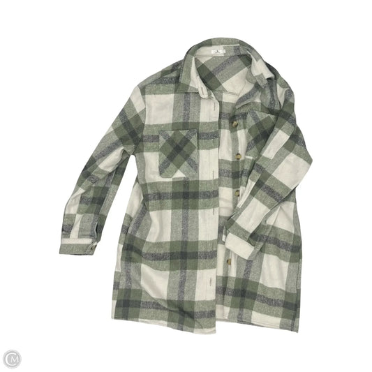 Jacket Shirt By Cme In Green & White, Size: Xl