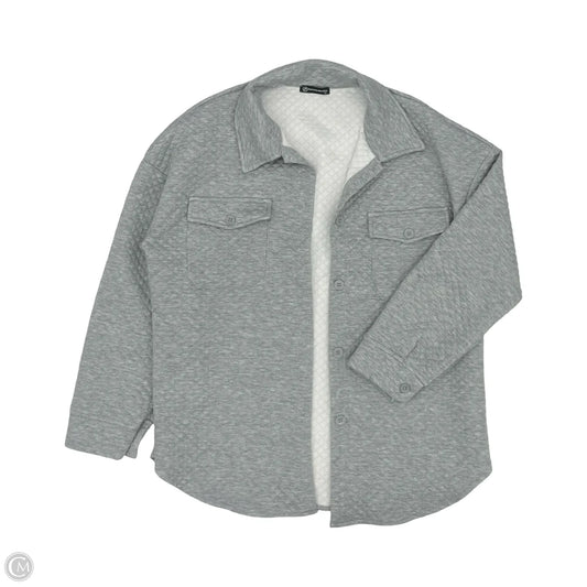 Jacket Shirt By Prettygarden In Grey, Size: Xl