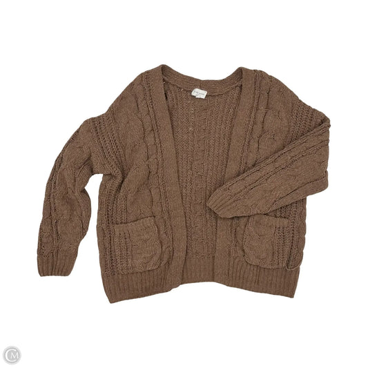Sweater Cardigan By Pink Rose In Brown, Size: L