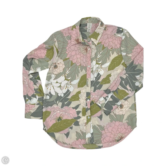 Blouse Long Sleeve By Joie In Floral Print, Size: M