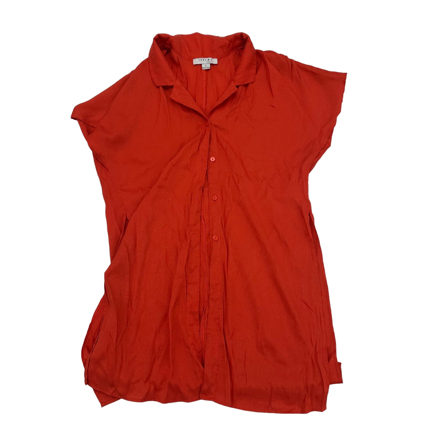 Orange Blouse Short Sleeve Favlux, Size L