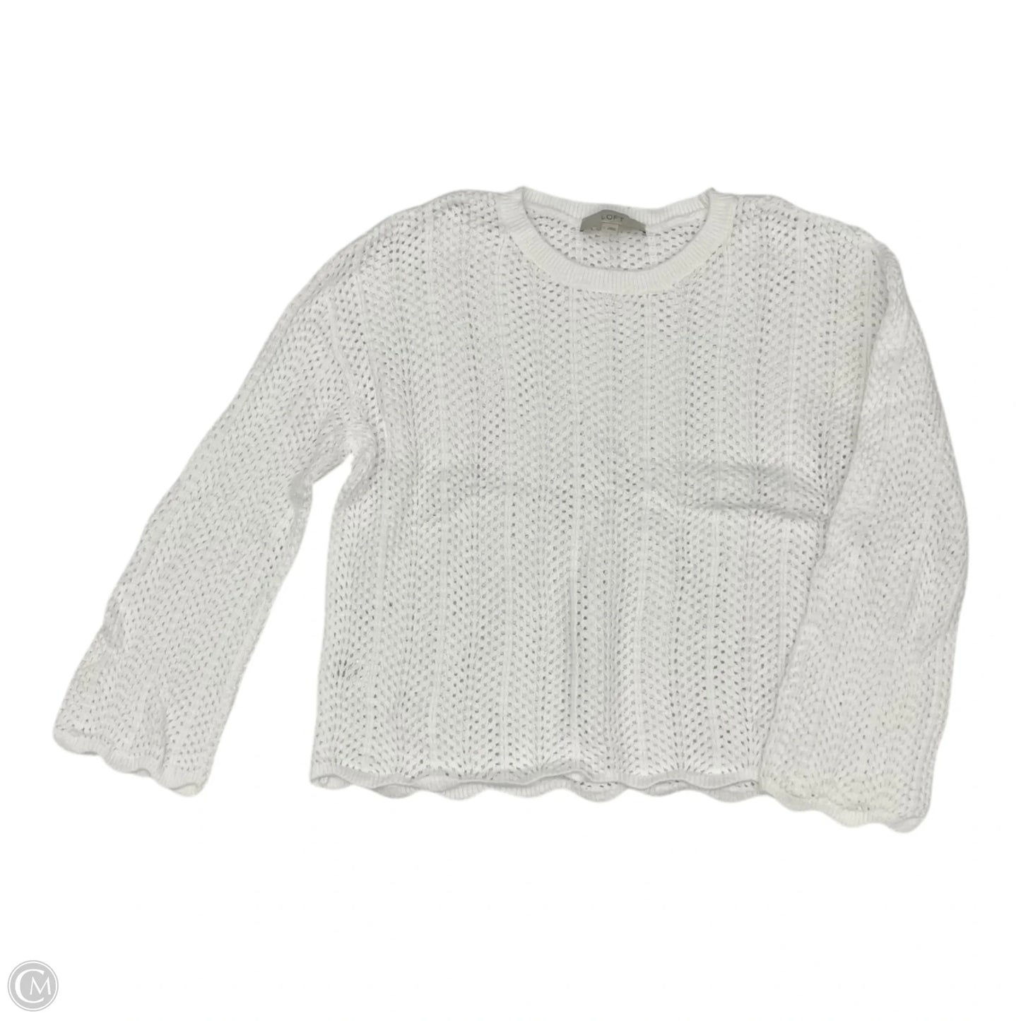 Sweater By Loft In White, Size: L