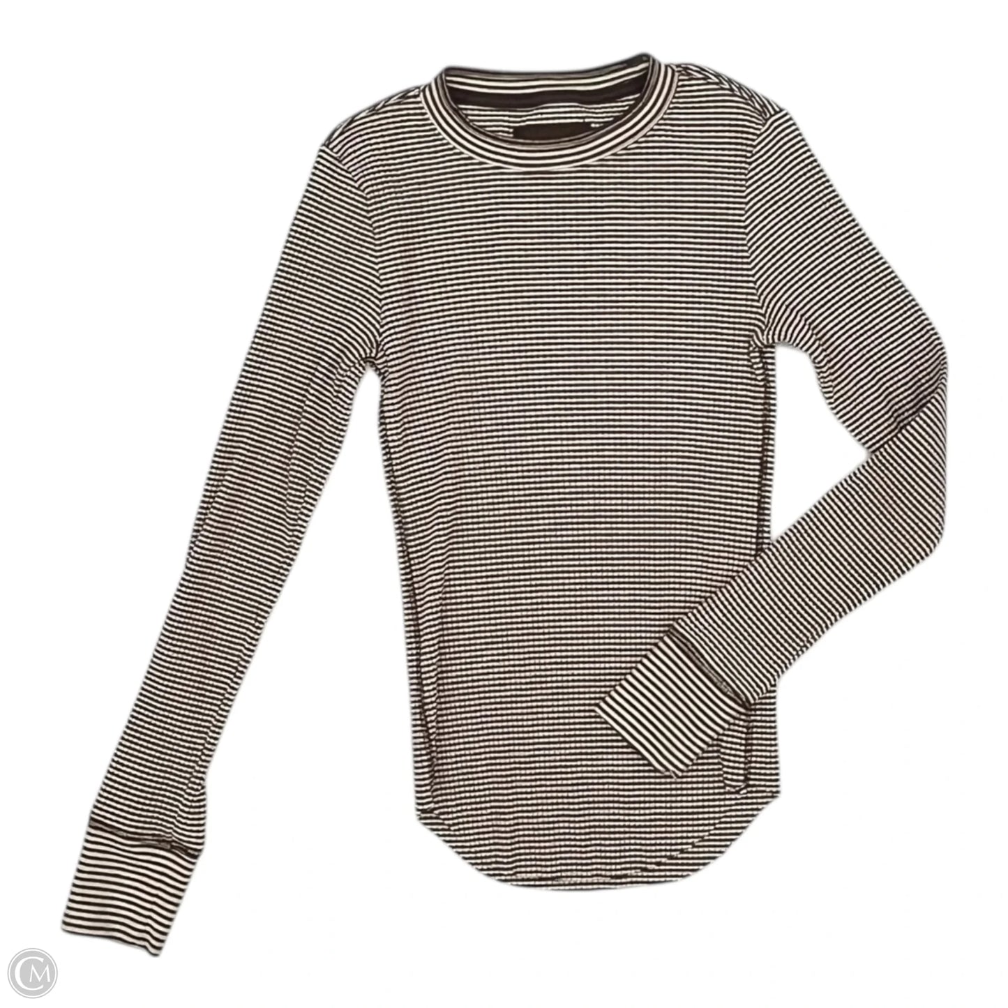 Top Long Sleeve By Aerie In Brown & Cream, Size: S