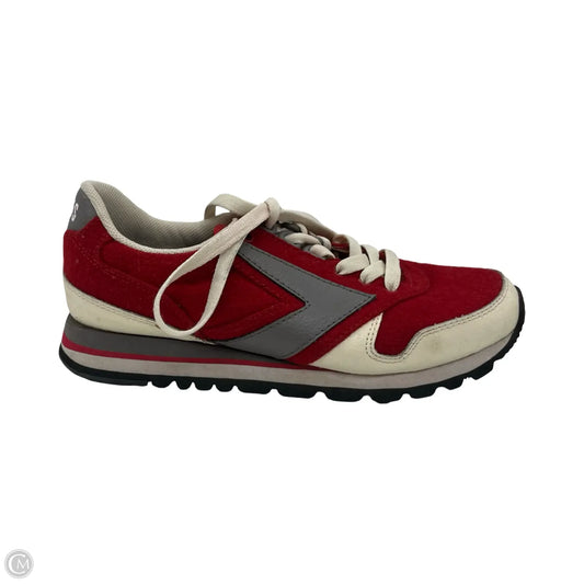 Shoes Sneakers By Brooks In Cream & Red, Size: 7