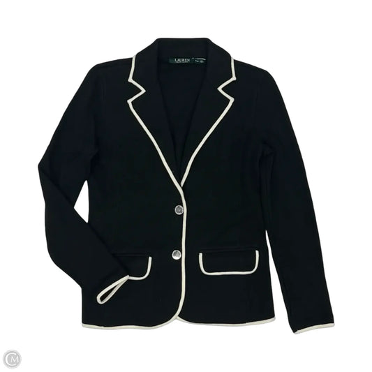 Blazer By Lauren By Ralph Lauren In Black & Cream, Size: Xs