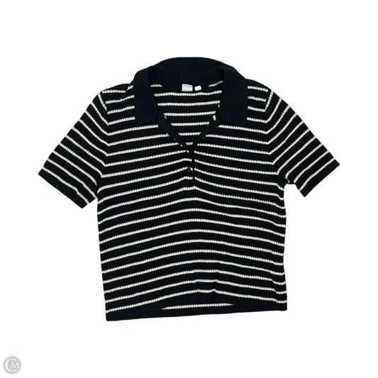 Sweater Short Sleeve By Gap In Black & Cream, Size: L