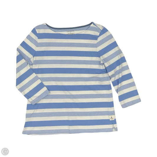 Top 3/4 Sleeve By Talbots In Blue & White, Size: M