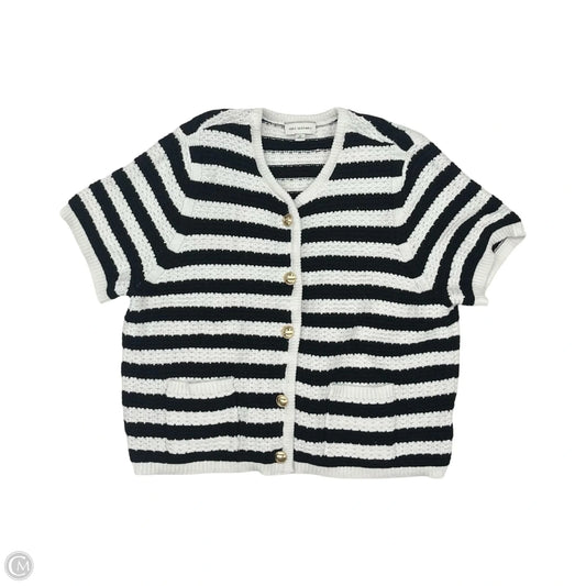 Sweater Cardigan By Free Assembly In Black & White, Size: Xl