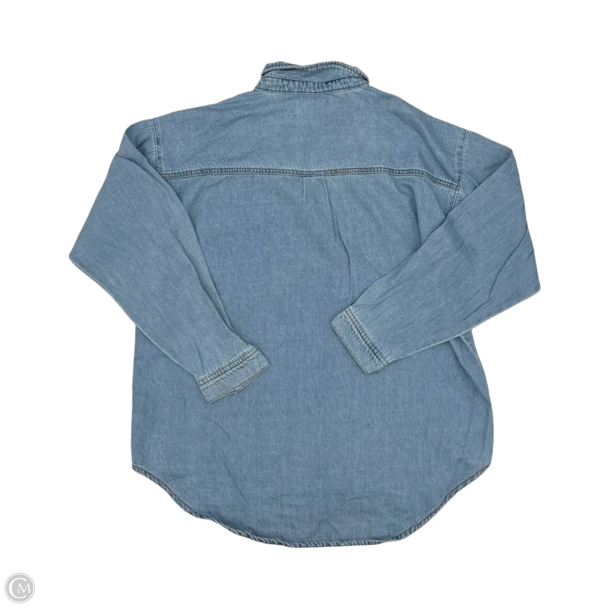 Jacket Shirt By Risen In Blue Denim, Size: L