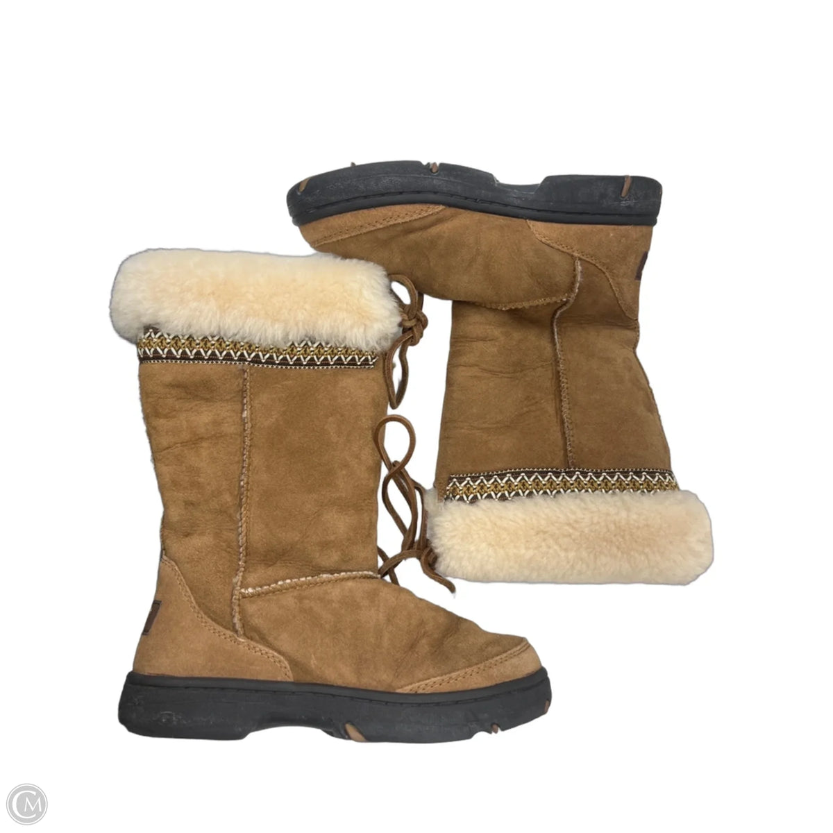Boots Designer By Ugg In Brown, Size: 6