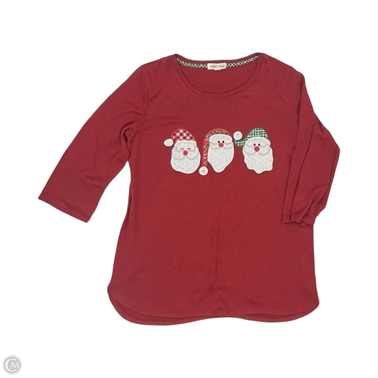 Top 3/4 Sleeve By Clothes Mentor In Red, Size: L